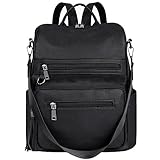 ECOTISH Damen-Rucksack veganem Leder Groß Stylisch Frauen Designer Schultertasche Reiserucksack mit Quaste Cityrucksack Rucksacktasche (schwarz)