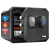 Master Lock zertifizierter feuerfester und wasserdichter Tresor, 23L, 417 x 348 x 478 mm, digitale Kombination mit beleuchtetem Tastenfeld, für Heim und Beruf