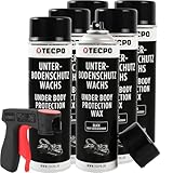 TECPO Wachs Unterbodenschutz Spray, 6X 500ml mit Handgriff Unterbodenschutzwachs Karosserieschutz Wachsunterbodenschutz Steinschlagschutz Wax Schutzwachs Rostschutz