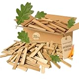 Samore Premium Anzündholz 28 kg Anfeuerholz Anmachholz Brennholz aus Eichenholz, Bio Kaminholz Ofenholz Smoker Grill BBQ trocken ofenfertig, getrocknet und unbehandelter Grillanzünder