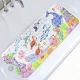 Moocuca rutschfeste Kinder Badewannenmatte (100x40CM), Meerestier Bild Badematte mit 200 Saugnäpfen, Babyparty Badewanne Rutschmatte, rutschfest Schimmelresistent Maschinenwaschbar (Schloss)