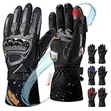 IRON JIA'S Winter Motorradhandschuhe, Wasserdicht Winddicht Leicht und Warm Touchscreen Handschuhe für Motorrad, Wandern und andere Outdoor-Sportarten,Mann und Frau-Schwarz-XL