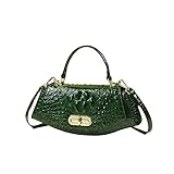 Beedleworld Eine stilvolle tragbare Umhängetasche für Damen, Krokodilmuster Damentasche, aus echtem Leder, eine kleine Umhängetasche., grün, Einheitsgröße