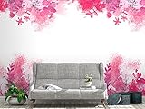 Oedim Tapete für die Wand mit rosa Blumen, Fototapete für die Wand, 350 x 250 cm, Dekoration für Esszimmer, Wohnzimmer, Schlafzimmer