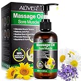 Massageöl für Muskelentspannung Gelenkschmerzen Linderung, Lavendel Peppermint Massage Oil körper Erwärmen, Entspannen, Feuchtigkeitsspenden 250ML