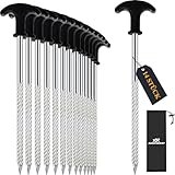AVOFOREST Zeltheringe Stahl, 14x Heringe Erdnägel Stabil Camping Schraubheringe,Lange und robuste Erdnägel,ideal für normalen und harten Boden,Wald, Wiesen, Gras, Sandboden