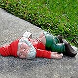 SXFENG Garten Zwerge, Gartenzwerge Für Auben, Gnomen-Gartenstatue, Gartendekoration, Dekoration für die Terasse Balkon, Kreativer Betrunkener Gartenzwerge(Rot)