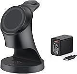 Magnetische für Apple Watch und iPhone, 3 in 1 Wireless Charger Induktive Ladestation/Kabelloses Ladegerät für iPhone 16/15/14/13/12 MagSafe Gerät Serie/Samsung Apple Watch/AirPods Pro Serie (Schwarz)