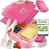 LUNCH HERO® Brotdose Kinder mit Fächern - Auslaufsichere Lunchbox Kinder - Jausenbox Kinder, Bento Box Kinder ideal für Schule & Kindergarten - BPA freie Kinder Brotdose mit Fächern