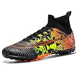 sudorun Fußballschuhe für Herren, Fußballschuhe, Turf TF FG/AG, Spike, professionelle Fußballschuhe, Training, 2023 Tf Schwarz, 44 EU