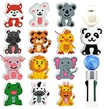 LdawyDE Maschenstopper, 12 Stück Stricknadel Stopper von Tierformen, Nadelstopper für Stricknadeln, Schutzkappe für Knitting Needles, Strickzubehör zum Schutz von Stricknadeln