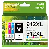 NewLift 912XL 912 Druckerpatronen New CHIP Kompatibel für HP 912 912 XL Multipack Kompatibel für HP Officejet Pro 8022 Patronen,officejet pro 8020 8012 8010(Schwarz Cyan Magenta Gelb,4er-Pack)