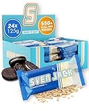 Sven Jack (Energy Cake) Haferriegel Cookies Cream 24x 125g I Haferflocken Energieriegel mit Cookies & weißer Schokolade I Veganer Haferriegel I Langkettige Kohlenhydrate & wenig Zucker I Müsliriegel