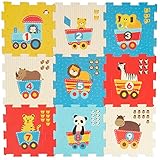 Bieco Puzzlematte, 18 TLG. | Spielmatte Baby | XXL Puzzle Kinder | Krabbeldecke Baby Spielmatte Kinder| Turnmatte Kinder | Kinder Teppiche | Krabbelmatte Baby | Buchstaben Lernen | Spielteppich Junge