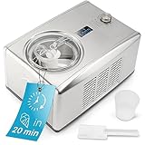 ProfiCook® Eismaschine & Jogurtbereiter in Einem | Eis in 20 min. | für bis zu 1500ml | Eismaschine mit Kompressor | für Eis & Frozen Joghurt | Inkl. Rezepte, Eisspachtel & Messbecher | PC ICM 1091 N