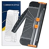 Papierschneider mit 2 Klingen – für A4, A5, A6 - Seitenlineal, automatischer Klingenschutz und austauschbare Klingen - präzises und kreatives Arbeiten in Büro, Schule, Uni und Zuhause - Schwarz