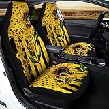 601 2Er Set Autositzbezüge Atmungsaktiv Auto-Schonbezüge Sanft Auto-Zubehör Schalensitzbezug Vordersitzbezug Universal Für SUV Sunflower Dog Paws Us Flag Hundeliebhaber Dog Mom