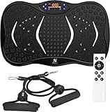 Nuvance - Vibrationsplatte Fitness - Powerplate - Bauchmuskeltrainer - Bluetooth Lautsprecher - inkl. Stretchbands - für Beine und Kreislauf - Trainingsgerät für Ausdauertraining