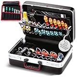 PARAT CLASSIC Plus Safe | Werkzeugkoffer mit Zahlenschloss für 50 Werkzeuge | inkl. BASIC Roll-Up Case 8 | Robuster Werkzeugkasten mit Aluminiumrahmen | Werkzeugbox mit Dokumentenfach & Softgriff