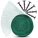 lampox Vogelschutznetz, Obstbaumnetz, Gartennetz, Teichnetz, Pool Netz, Vogelabwehr-Netz, Laubnetz, robust 12x12mm (5x5m, inkl. 8 Haken)