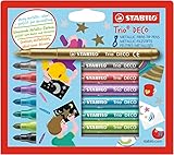 Metallic-Filzstift mit robuster XL-Spitze - STABILO Trio DECO - 8er Pack - mit 8 verschiedenen Farben