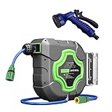 ARIOU Einziehbarer Gartenschlauch, Wasserschlauchtrommel, Automatische Einziehbare Schlauchtrommel, Einziehbare Spule mit Schlauch, Teleskop Gartenschlauchtrommel Hausgarten, Selbstwickelnde