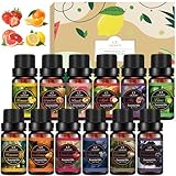 Ätherische Öle Set, Früchte Duftöle für Diffuser - 12 x 10 ml Naturrein Aromatherapie Duftöl GeschenkSet für Seife, Kerzenherstellung, Luftbefeuchter, SPA, Geschenke für Frauen Weihnachten Geburtstag