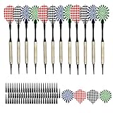 Skyzone Dartset, 12 Stück Softdarts für elektronische Dartscheibe mit 100 extra schwarzen Kunststoffspitzen für Aufenthaltsraum Bar und Spielzimmer (14g)
