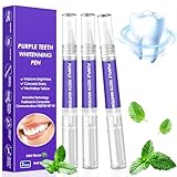 Zahnaufhellung Stift Teeth Whitening Pen - 3 Stück Purple Teeth Bleaching Stift, Zähne Aufhellen Essence Zahnbleaching Gel, Schnelles Aufhellen Bleaching Zähne, Effektiv Entfernen Flecken