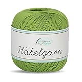 Rellana Häkelgarn, Filethäkelgarn, 50 g, 100% Baumwolle, Fb.32 grün