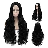 CoastaCloud Lolita Mode-Perücke mit langen lockigen Haaren für Partys, für Erwachsene, 76,2 cm lang Schwarz