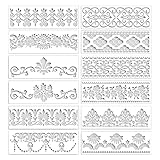 SRJQXH 12 Stücke Schablonen Textilgestaltung, Schablonen Wandgestaltung Schablonen Malen, Viele Verschiedene Schablone Muster Geeignet zum Bemalen und Dekorieren