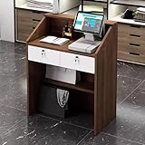 Rezeptionisten-Schreibtisch mit abschließbarer Schublade, Empfangstrese, Schreibtisch für Salon, Büro, Schönheitssalon, Schreibtisch mit Stationen, Tisch, Frontkasse, Büroschreibtisch für verbesserte