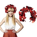 Valentinstag-Herz-Stirnband, rotes Pailletten-Haarband, Liebesherz, Stirnband, Valentinstag Jahrestag für Frauen, Valentinstag, Kopfbedeckung, Haarschmuck, Partyzubehör