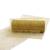 Tischläuferrolle für Weihnachten und Hochzeit - Papiertischband in Gold und Silber - Vlies DEK (Gold, 15 x 900 cm)