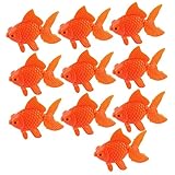 sourcing map Aquarium Dekoration Goldfische Kunststoff Ornamente für Aquarien orange 10 Stück de