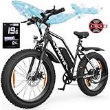 Vipdrive E-Bike Damen, Elektrofahrrad Damen Herren mit 250W Motor, E Fatbike 26 Zoll mit 48V/13Ah Abnehmbarer Akku, Fahrrad Elektro mit 3 PAS-Modus, 7-Gang-All-Terrain E Mountainbike Bikes