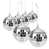 com-four® 6X Discokugel - Spiegelkugel zum Aufhängen - Disco Ball für Party - Partykugel für Silvester, Geburtstag, Mottoparty - Ø 6 cm (Ø 6cm)