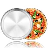 Homikit Pizzablech Set, 2 Stück Edelstahl Rund Pizzaform Pizza Backblech zum Backen im Ofen, Ø 26 cm, Ungiftig & Langlebig, Einfach zu Reinigen & Spülmaschinenfest