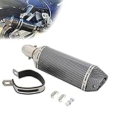 51 mm Motorrad-Auspuff Universal 1.5-2 'Einlass Slip on Schalldämpfer Mit für Street Bike Motorrad Roller - Carbon Fiber Farbe