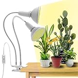 QIANYAN 400 LED Vollspektrum Pflanzenlampe, 360° Schwanenhals Wachstumslampe für Zimmerpflanzenwachstum Garten Gewächshaus, Starker Griffclip Fixiert mit 2 E27 Pflanzenwachstumslampen