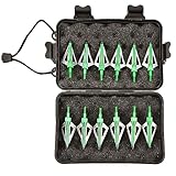 biubiusot 12er Pfeilspitzen 100 Körnern Jagdspitzen Armbrust Erwachsene Jagd Pfeile für Bogenschießen Carbonpfeile Glasfaserpfeil Compoundbogen Bogen mit Aufbewahrungsbox (C)