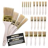ToolSpace Pinselset 20er Pinsel Set Borstenpinsel 15/25/36/50 mm Flachpinsel Naturborsten Universelle Verwendung Einweg oder Profi Malerpinsel Lasurpinsel Lackpinsel Beizpinsel