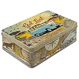 Nostalgic-Art Retro Vorratsdose Flach, 2,5 l, VW Bulli – Let's Get Lost – Volkswagen Bus Geschenk-Idee, Original Lizenzprodukt (OLP), Blech-Dose mit Deckel, Werkstatt-Deko im Vintage Design