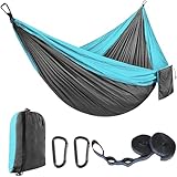 EDWINENE Outdoor Hängematte Camping Hängematten Reisehängematte 270x140 cm, ultraleichte tragbare Hängematte mit Einer Kapazität von bis zu 300 kg, 210T Parachute-Nylon für Garten (HBL2.7M)
