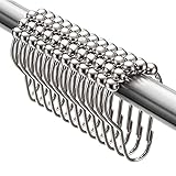 20 Stück Duschvorhang Haken, 7.5 x 4 cm Duschvorhangringe aus Edelstahl, Metall Edelstahl Aufhängeringe, Metall Ring für Duschvorhangstange Kleiderstange