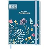 paper&you® Adressbuch A6+ mit Register A-Z 'Happy Flower' Buch für Kontakte, Geburtstage & Passwörter - nachhaltig & klimafreundlich