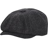 XJKLBYQ Woll Newsboy Cap, klassischer Vintage Lvy Cabbie Hut, Flache Baskenmütze, Zeitungsjunge für Männer