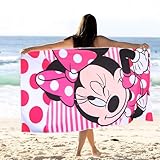 yumcute 75 x150cm Kinder Handtuch Badetuch,Minnie Kinder Badetuchkinder Badetuch für Mädchen und Jungen Mikrofaser Weich Ultra Saugfähig Schwimmen Stranddecke, Handtuch Kinder Jungen Strandtuch