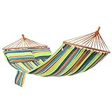 SONGMICS Hängematte Outdoor Mehrpersonen, Stabhängematte, tragbar und atmungsaktiv, 210 x 150 cm, TÜV Rheinland, 300 kg statische Belastbarkeit, für Outdoor Garten GDC22Q
